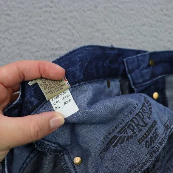 NWT PRPS Rambler Jeans Men 34 Blue Skinny Fit Low Front Rise Button Fly Distress